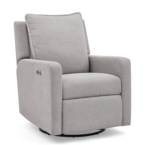 babyGap Harlowe Power Recliner with USB-A & Charging Port by Delta Children - Greenguard Gold Certified – Stain-Resistant Performance Fabric is Oeko-TEX Standard 100 Certified, Ash