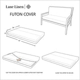 LANE LINEN Futon Covers Full Size, 100% Cotton Slipcovers, Full Size Mattress Cover for Futon Sofa Bed, Foldable Armless Sofa Cover, Zippered Couch Cover - Silver LANE LINEN