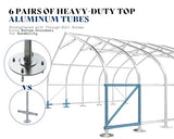 AMERLIFE 22.5 x 20 FT Enclosed Carport, Heavy Duty Car Port, Outdoor Car Shelter with Galvanized Steel Frame, Waterproof PE Cover, Wind & Snow Resistant, Silver AMERLIFE
