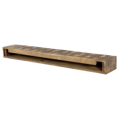 Country Living Wood Fireplace Mantel Shelf - Bodie 60 Inch Mocha Finish | Rustic Hand-Hewn and Distressed Pine Beam with Worn, Reclaimed Log Look; for Fireplaces, Hearths & Décor