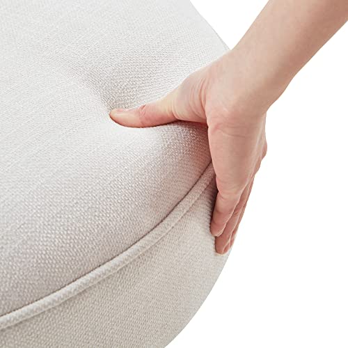 Batohom Home Office Chair Adjustable Height Swivel Chair with Wheels Linen Fabric Upholstered Computer Desk Chair with Wooden Legs Comfortable Armless Chair for Home Office Study Studio(Beige) Batohom