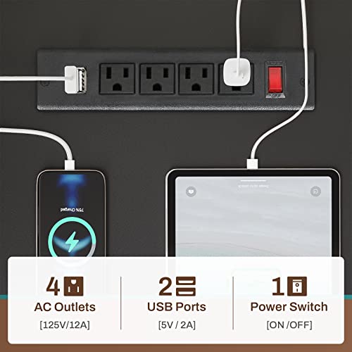 SEDETA Gaming Desk, 60'' Gaming Desk with Hutch and LED Lights, Computer Desk with Storage Shelves, Large PC Gamer Desk with Display Cabinet, Monitor Stand, Power Outlet for Home Office, Black SEDETA