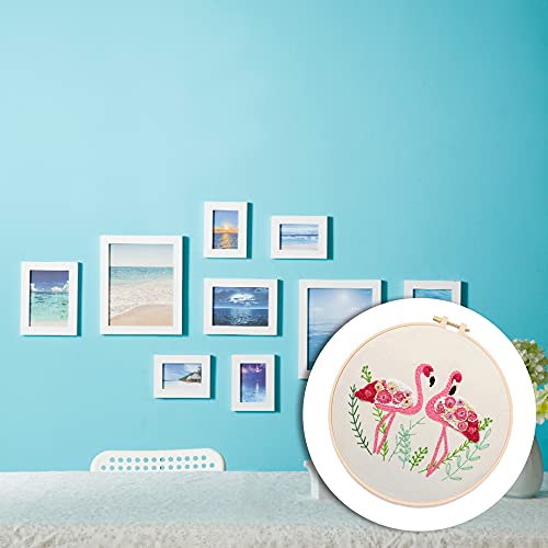 YANCAIYUNL Embroidery Kit for Beginners Flamingo Cross Stitch Embroidery Starter Kit DIY Handmade Needlework for Adults Beginner Tool Kit