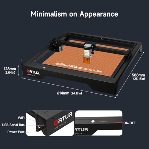Ortur Laser Master 3 LE 5,000mW Laser Engraving Machine, 0.09×0.15mm Spot Laser Cutter and Engraver for Wood Leather Acrylic, Support APP Control, Engraving Area 15.7''x15.7'', Class 4 Ortur