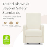 Delta Children Dove Recliner Chair – Manual Recliner with 2 Positions and Glide Motion - Greenguard Gold Certified, Pearl Boucle