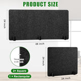 Buryeah 3 Pcs Desk Divider Desk Partition 23.6 x 47.2, 23.6 x 23.6 Stand up Freestanding Cubicle Privacy Partition Reducing Noise Visual Distraction Divider for Office Home School(Deep Gray) Buryeah