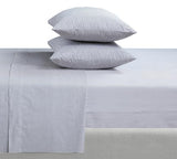 Feather & Stitch Softest 100% Cotton Sheets, 300 Thread Count Percale Weave Bedding, 16" Deep Pocket, Cooling Sheets, Breathable Bed Set, Hotel Premium Quality (Queen, Grey Stripe) FEATHER & STITCH NEW YORK