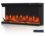Home4me 36 inch Electric Fireplace, Modern 3-Sided View Electric Fireplace Inserts, 750/1500W Recessed and Wall Mount Fireplaces with Realistic Adjustable Flame, Remote Control, Timer, Low Noise Home4me