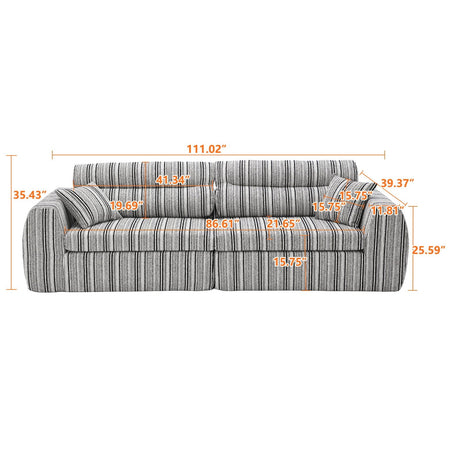 3 Seater, Couch With Throw Pillows For Living Room HouseOfZazla