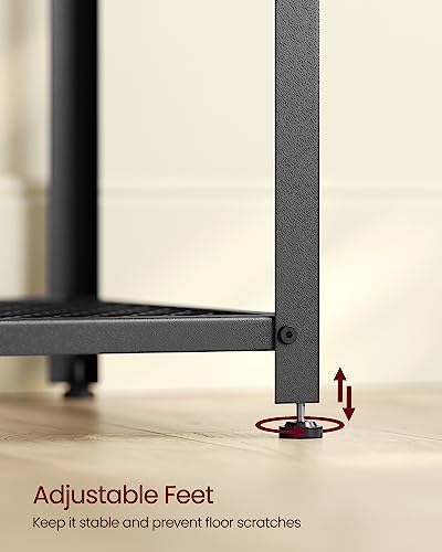 VASAGLE Modern TV Stand for TVs up to 65 Inches, 3-Tier Entertainment Center, Industrial TV Console Table with Open Storage Shelves, for Living Room, Bedroom, Black with Wood Grain ULTV097B22 VASAGLE