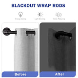 Zeerobee Curtain Rods for Windows 48 to 84, 1 Inch Industrial Curtain Rod, Wrap Around Black Curtain Rods, Indoor/Outdoor Curtain Rod, Room Divider Curtain Rod, Adjustable Curtain Rod, 48-86" zeerobee