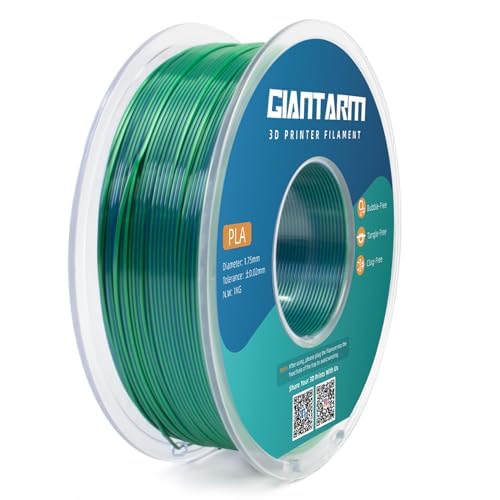 GIANTARM Dual Color PLA Filament, Silk PLA Filament 1.75mm +/-0.02mm,1KG Spool(2.2lbs) Vacuum Packaging, 3D Printing Filaments Fit Most FDM Printer GIANTARM