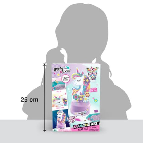 Canal Toys Style 4 Ever Diamond Art Unicorn or Butterfly Lamp Set. Bead up The Unicorn and Butterfly, Then swap Out on The Light up Base. Age 6+ Canal Toys