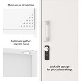 Steehoom Metal Cabinet with Lock Steel Storage Locker Lockable 4 Tier Bathroom Cabinet Changing Room Employee Locker for Home, Office, School, Gym, Garage (White, 15.75" D x 15.75" W x 49.21" H) Steehoom