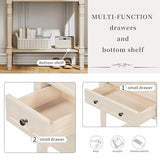 Knocbel Slim Antique Entry Console Table with 3 Drawers & Bottom Open Shelf, Solid Wood Narrow Sofa Couch Table for Entryway Hallway Living Room 23.7" W x 13" D x 31.4" H Beige Knocbel