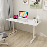 TGBHM Adjustable Height Desk, Manual Crank Standing Desk for Office, Compact White Computer Desk, 140Cm Ergonomic Workstation for Home and Office Usecm(Bianco-140Cm) TGBHM