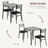GAOMON 3-Piece Dining Table Set, Sturdy Wooden Square Table and Chair Breakfast Table Set for 2 Person,for Home or Commercial Dining Room,Grey GAOMON