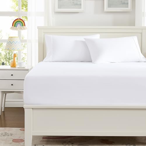 Hotella 100% Microfiber Ultra Soft 60"x80" Queen Size Fitted Sheet Only, Up to 14 inch Deep Pocket Bottom Sheet, Stay in Place Hotel Bedding Matress Protector, Machine Washable, Non-Fade, White Hotella