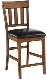 Signature Design by Ashley Ralene Traditional 26" Counter Height Faux Leather Seat Barstool, 2 Count, Brown Signature Design by Ashley