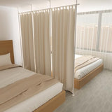 Room Divider Curtain Rod, 28-171inch(W) 4-10ft(H) Adjustable Curtain Rod divider for Room Separation, Heavy Duty Floor to Ceiling Wall Divider Hanging Room Dividers Partition Space Separator White ADUBENRY
