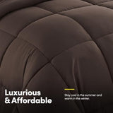 Twin Comforter Set with Sheets - 5-Piece Bedding Collection - 1 Comforter, 1 Fitted Sheet, 1 Flat, 2 Pillowcases - Deep Pocket - Soft & Premium Quality - Ideal for All Seasons, Chocolate Brown Sweet Home Collection