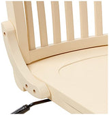 OSP Home Furnishings Deluxe Armless Wood Banker's Desk Chair with Adjustable Height, Locking Tilt, and Heavy Duty Base, Antique White Office Star Products