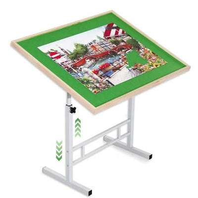 BittPicc Puzzle Table 1500 Pieces Wooden Jigsaw Puzzle Table with Legs Height Adjustable & Angled Tiltable Puzzle Tables for Adults Folding Puzzle Board Table