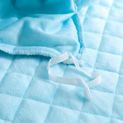 HAIHUA Plush Blue Comforter Cover Twin Set, Furry Blue Girls Twin Bedding Set 2 Pieces (1 Shaggy Duvet Cover + 1 Faux Fur Plush Pillow Cases) Girls Fuzzy Bed Set, Fluffy Bed Set, Zipper Closure HAIHUA