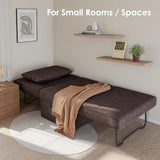 DSNAPE Convertible Sofa Bed with 5-Level Adjustable Backrest, 74" D x 28" W 4-in-1 Folding Ottoman Sleeper Chair Bed, Modern Single Futon Couch for Living Room Apartment Dorm Small Space, Dark Brown DSNAPE