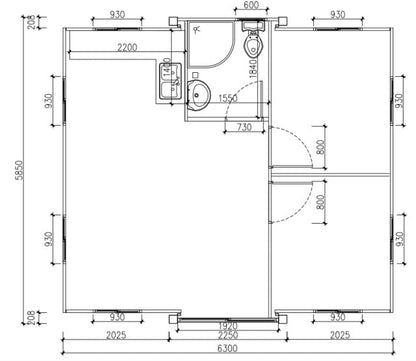 House, House to Live in prefab House, casas prefabricadas para Vivir, prefab Tiny Homes, with Lockable Door and Window, Prefabricated Tiny Home, 2 Bedroom, Outdoor Storage Shed by Britstar LLC