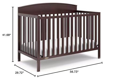 Graco Benton 5-in-1 Convertible Crib (Espresso) – GREENGUARD Gold Certified, Converts from Baby Crib to Toddler Bed, Daybed and Full-Size Bed, Fits Standard Full-Size Crib Mattress Graco
