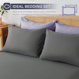 Cosybay Bed in a Bag Queen Reversible Comforter Sets 7pcs All Season Down Alternative Bedding Sets Lavender and Grey with Comforter, Pillow Shams, Flat Sheet, Fitted Sheet and Pillowcase Cosybay