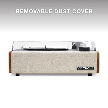 Victrola Eastwood II Record Player, Oak Finish Turntable with Speakers, Bluetooth 5.1 and Vinyl Stream Technology, Vintage Style 3-Speed Vinyl Player, Audio Technica AT-3600LA Cartridge Victrola