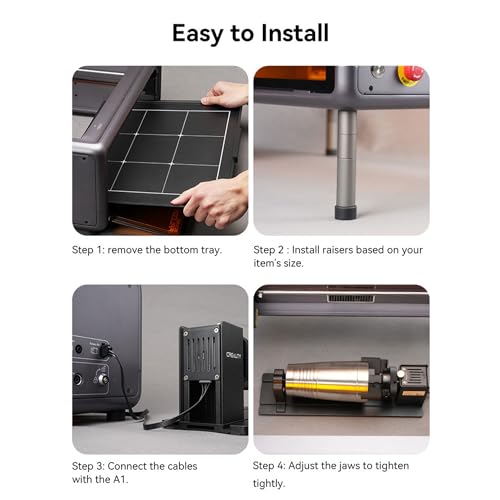 Laser Rotary Roller Pro, Y-axis Rotary Chuck for Creality Series Laser Engraver, Suitable for Engraving Cylindrical Objects, Rotary Kit Includes M6 Raiser for Falcon A1, Professional Goggles BOEICA