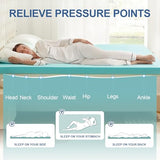 Eiayeebil 2 Inch Memory Foam Mattress Topper Twin XL, Mattress Pad Gel Infused Foam Bed Topper, Ventilated Soft Blue,Twin XL Size Eiayeebil