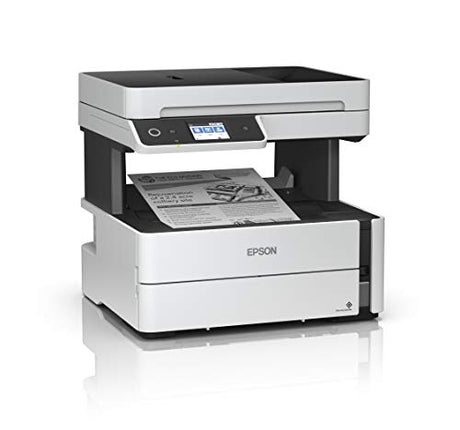 Epson EcoTank ET-M3170 Wireless Monochrome All-in-One Supertank Printer with ADF, Fax and Ethernet PLUS 2 Years of Unlimited Ink*, White Epson
