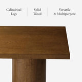 Maven Lane Lana Contemporary Rectangular Accent Console Table for Small Spaces and Front Door Entrance Hallway in Refined Brown Finish Maven Lane