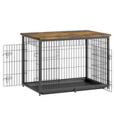 VEVOR 38" Dog Crate Furniture, Dog Kennel Furniture with Double Doors, 2-in-1 Decorative Wooden Dog Crate with Removable Tray, Dog Crate End Table Hold up to 70 lbs for Small, Medium Dogs Brown VEVOR