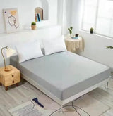 NHNHN Fitted Sheet-Deep Pockets-Soft Microfiber-Easy Care-Shrinkage and Fade Resistant-Fitted Sheets Queen Size for Girl Woman Teens Kids-Only 1 Fitted Sheet (Queen,Light Grey) NHNHN