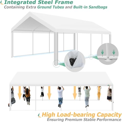 COBIZI 13x26FT Party Tent Heavy Duty Waterproof Outdoor White Gazebo Event Shelter Wedding Canopy for Parties BBQ Commercial with Removable Sidewall Windows, Powder Coating (Better Than Galvanized) COBIZI