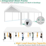 COBIZI 13x26FT Party Tent Heavy Duty Waterproof Outdoor White Gazebo Event Shelter Wedding Canopy for Parties BBQ Commercial with Removable Sidewall Windows, Powder Coating (Better Than Galvanized) COBIZI