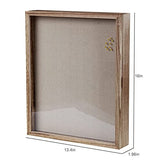 Shadow Box 13x16 Display Linen Background and 8 Stick Pins Solid Wood Memory Box Display Case for Photo,Sports Memorabilia, Awards, Medals and HPJAPRIL