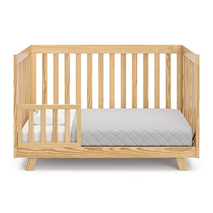 Storkcraft Beckett 3-in-1 Convertible Crib (Natural) – Converts from Baby Crib to Toddler Bed and Daybed, Fits Standard Full-Size Crib Mattress, - WoodArtSupply