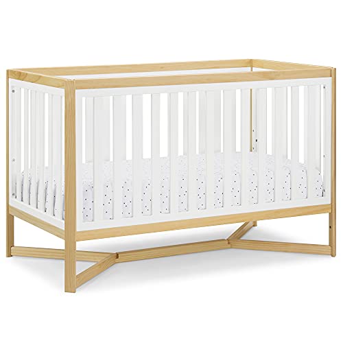 Delta Children Tribeca 4-in-1 Baby Convertible Crib, Bianca White/Natural - WoodArtSupply