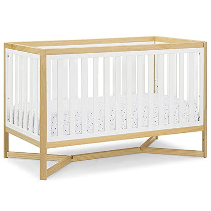 Delta Children Tribeca 4-in-1 Baby Convertible Crib, Bianca White/Natural - WoodArtSupply