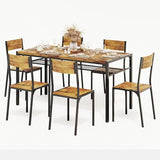 Gizoon Dining Table Set for 6 with Chairs, 7-Piece Kitchen Table Set for Small Space, Apartment, Kitchen, Dining Room, Space-Saving Gizoon
