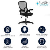 Flash Furniture Porter High Back Black Mesh Ergonomic Swivel Office Chair with Black Frame and Flip-up Arms Flash Furniture
