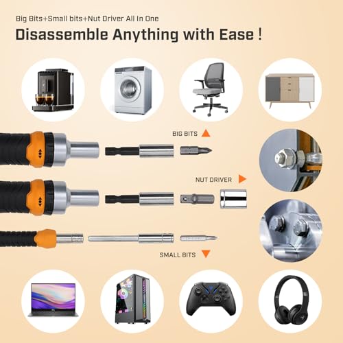 IRONCUBE Ratcheting Screwdriver Set: 56-Piece Magnetic Multi Bits Tool Kit with Case ironcube