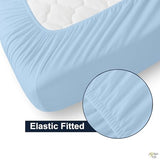 Cottington Lane 4 Piece Cot Sheets Set 30" X 75" with 6 Inch Deep Pocket Light Blue Solid, 100% Egyptian Cotton Cot Sheets, Perfect for Narrow Twin, Camp Bunk,Trifold Mattress, Guest Bed Replacement Cottington Lane
