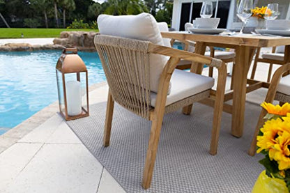 Rimini 7-Piece Acacia Wood Outdoor Patio Furniture Dining Set w/Dining Table and 6 Dining Chairs